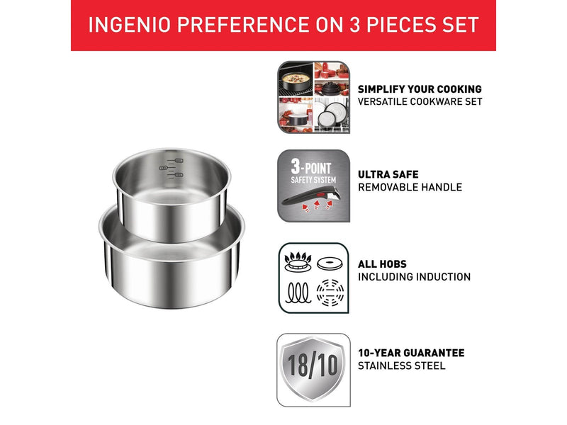 Tefal Ingenio Preference  ON 3 pcs saucepan set