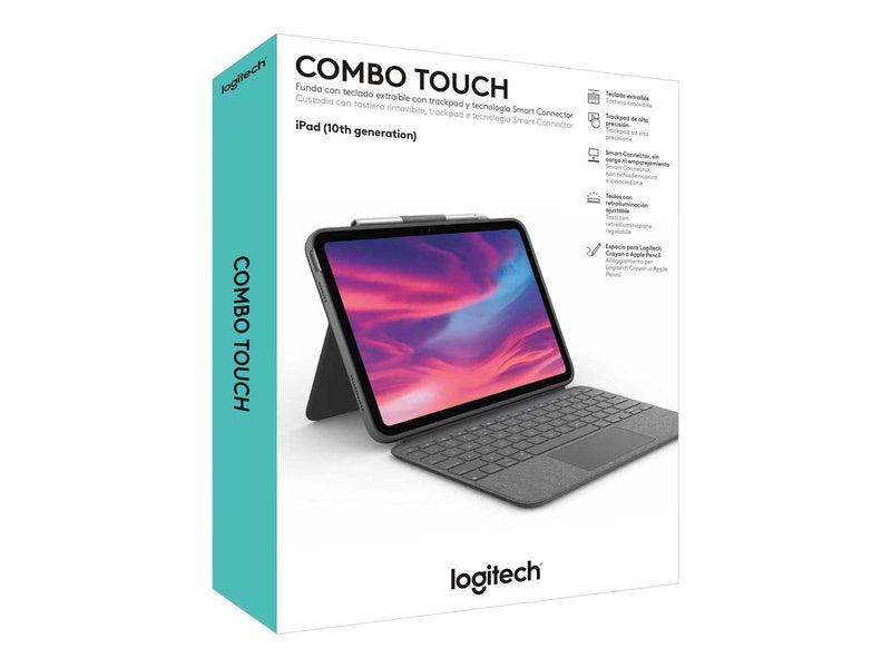 Logitech Combo Touch for iPad 10.9" (10th gen) - Oxford Grey - US - Tastatur & Folio-Set - Englisch - US - Grau