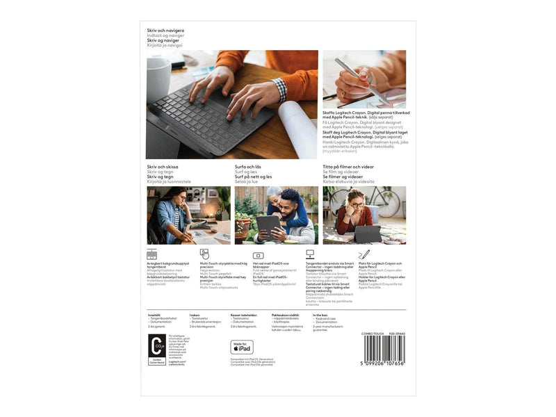 Logitech Combo Touch for iPad 10.9" (10th gen) - Oxford Grey - US - Tastatur & Folio-Set - Englisch - US - Grau
