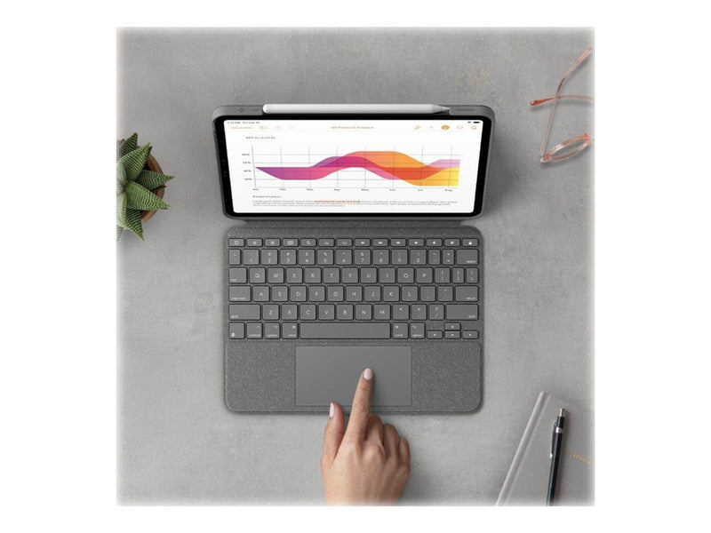Logitech Combo Touch for iPad 10.9" (10th gen) - Oxford Grey - US - Tastatur & Folio-Set - Englisch - US - Grau