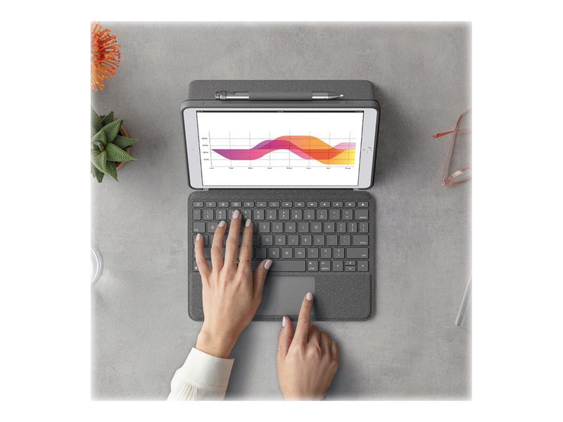 Logitech Combo Touch for iPad 10.9" (10th gen) - Oxford Grey - US - Tastatur & Folio-Set - Englisch - US - Grau