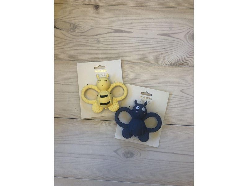 Filibabba Teether - Felix the fly rubber - muddly blue