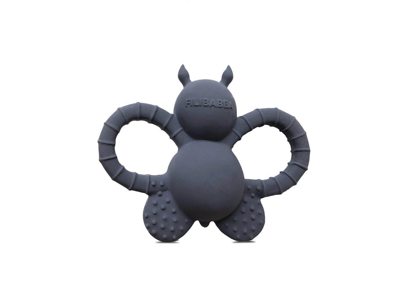 Filibabba Teether - Felix the fly rubber - muddly blue