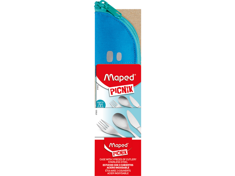 Maped Picnik Kids collection Cutlery case parts in Stainless steel. 3 pcs.