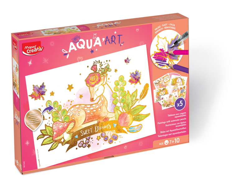 Maped Creativ Aqua Art - Maxi set.. Contents 5 sheets 18 colour pencils and 1 brush