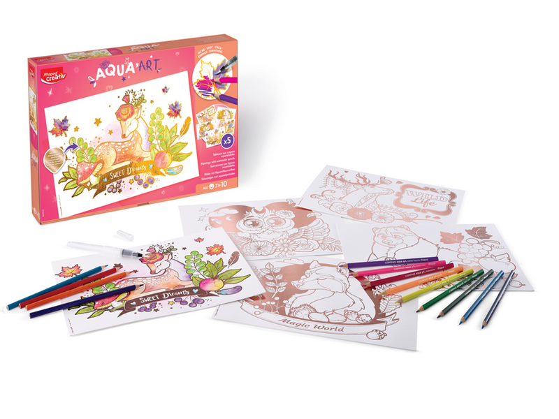 Maped Creativ Aqua Art - Maxi set.. Contents 5 sheets 18 colour pencils and 1 brush