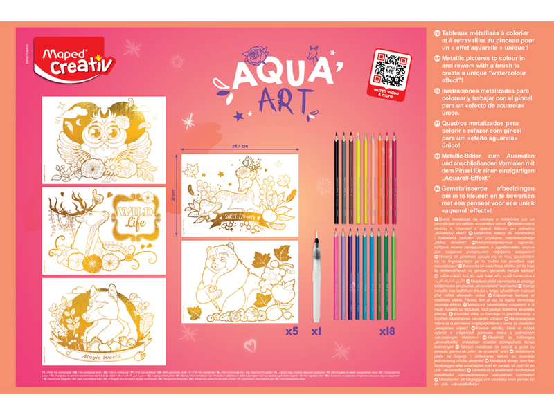 Maped Creativ Aqua Art - Maxi set.. Contents 5 sheets 18 colour pencils and 1 brush