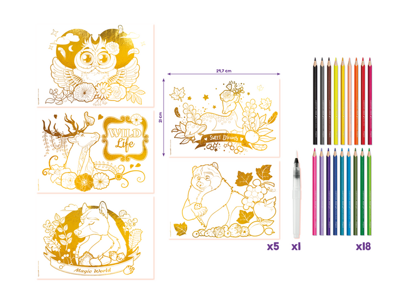 Maped Creativ Aqua Art - Maxi set.. Contents 5 sheets 18 colour pencils and 1 brush