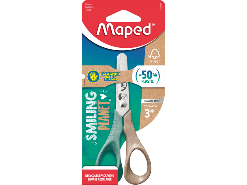 Maped Smiling Planet Scissor 12 cm.  Left hand