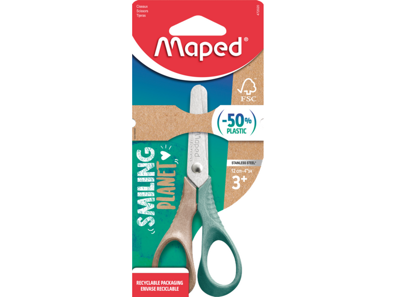 Maped Smiling Planet Scissor 12 cm. parts of FSC wood fibre