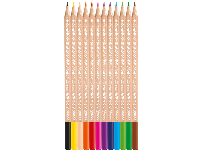 Maped Smiling Planet Colour Pencils box of 12 colours FSC wood