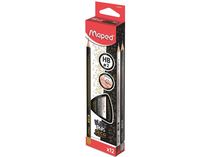 Maped blackpeps school pencil Deco HB. Box of 12 pcs