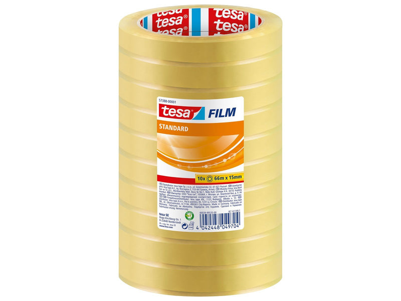 tesa film tape Standard 10 x 66m x 15mm Transparent