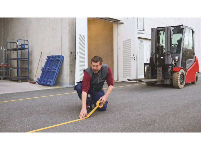 tesa Floor Marking Tape Premium indoor and outdoor 33m x 50 mm Yellow