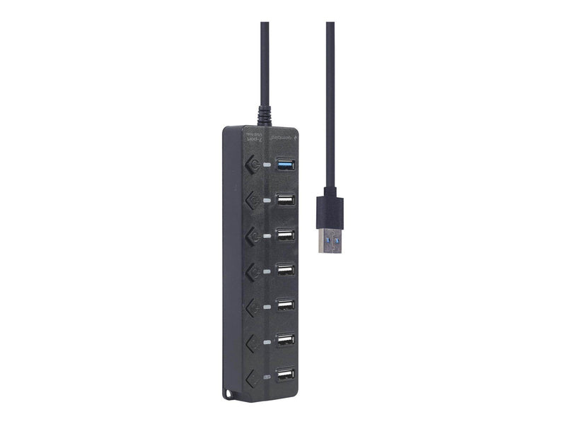 Gembird - hub - 7-port with switches black - 7 ports USB-Hubs - 7 - Schwarz