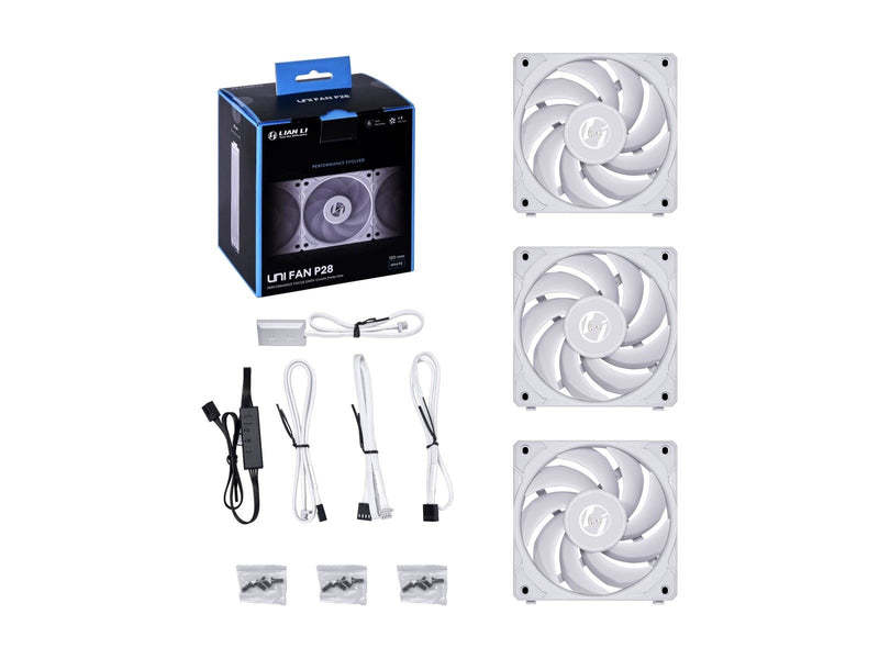 Lian Li UNI FAN P28 - 3-pack - Gehäuselüfter - 120mm - Weiß - 32 dBA