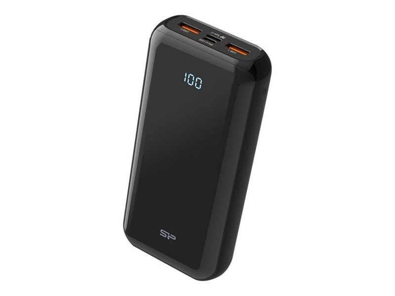 Silicon Power QS28 power bank - Li-pol - 2 x USB 24 pin USB-C - 18 Watt Powerbank (Akku) - schwarz - 20000 mAh