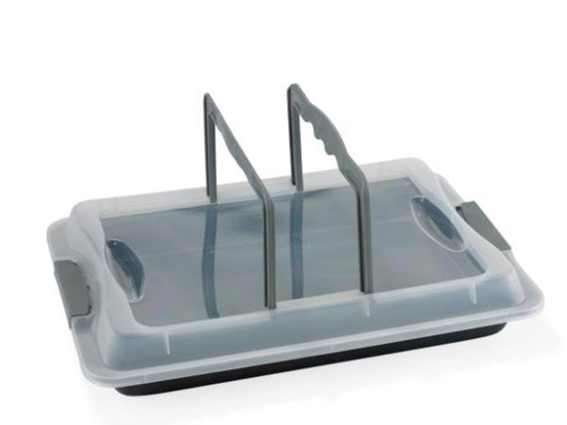 Funktion Backblech Baking pan with lid 42x29 cm grey