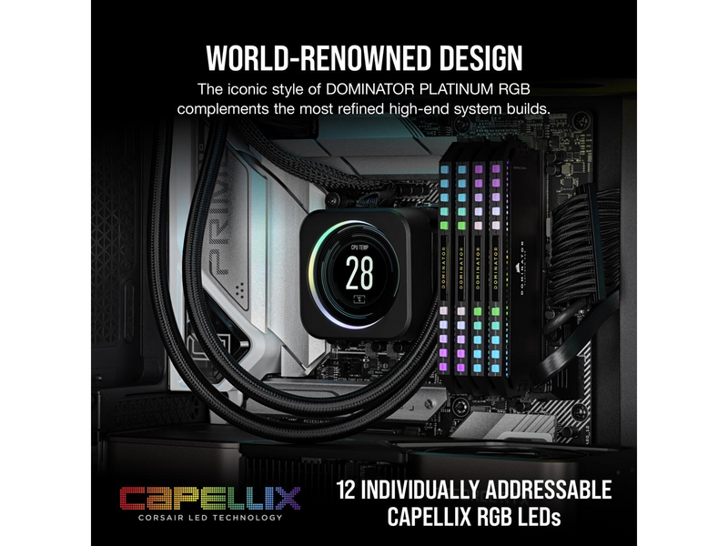 Corsair Dominator Platinum RGB DDR5-6400 - 64GB - CL32 - Dual Channel (2 pcs) - Intel XMP - Schwarz mit RGB