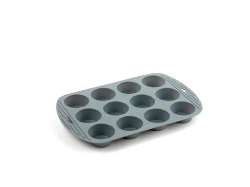 Funktion 12-hole muffin tin grey silicone