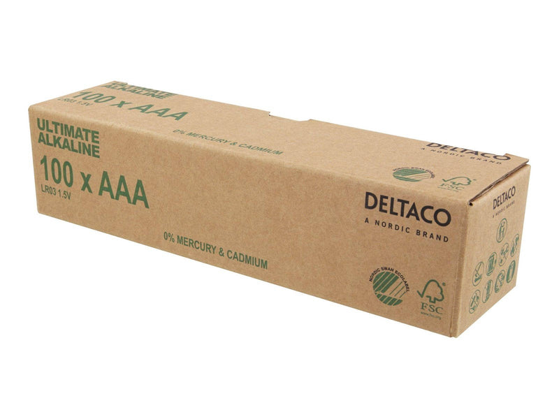 Deltaco Ultimate battery - Nordic Swan ecolabelled - 100 x AAA / LR03 - Alkaline