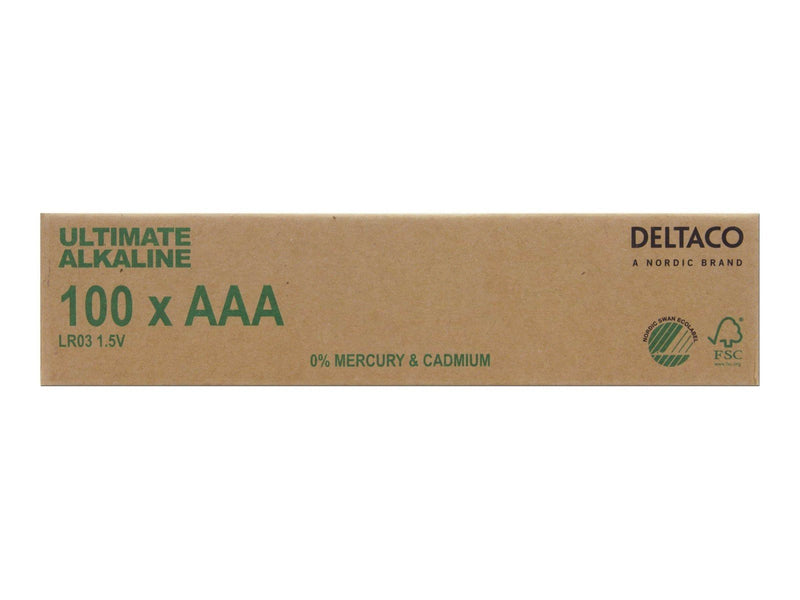 Deltaco Ultimate battery - Nordic Swan ecolabelled - 100 x AAA / LR03 - Alkaline