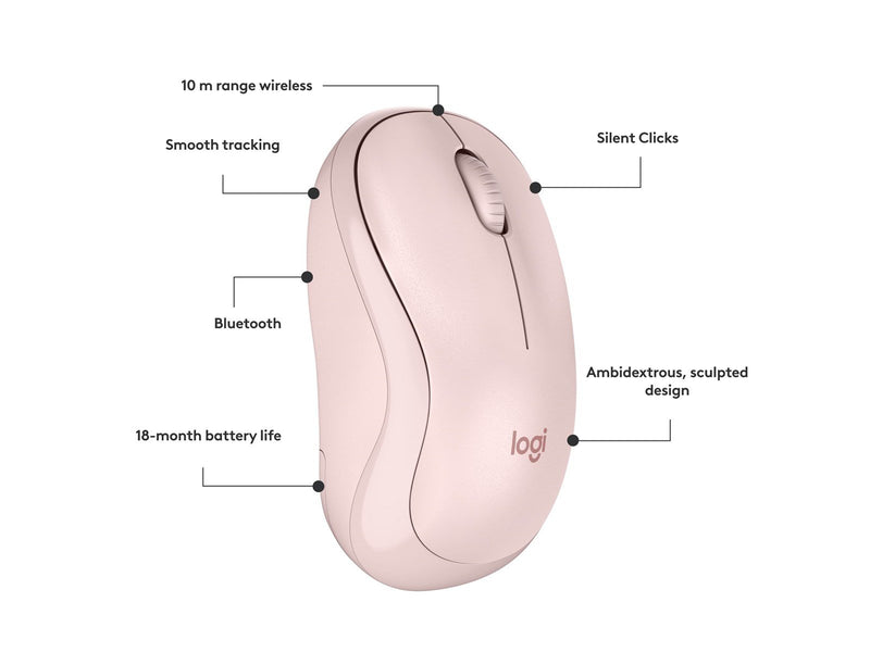 Logitech M240 Silent Bluetooth Mouse Rose - Maus (Pink)