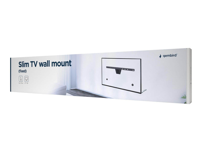 Gembird WM-S80F-01 - mounting kit - Slim - for LCD display - fixed - fine texture black 50 kg 80" 200 x 100 mm