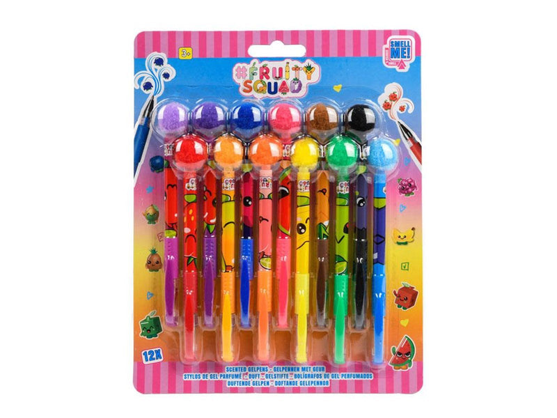 Canenco Fruity Squad PomPom Gel Pens with Fragrance 12pcs