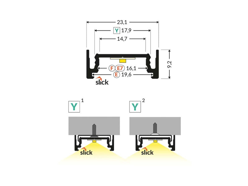 Light Solutions Aluminum Strip - Model S til Philips Hue and LIFX - 1m