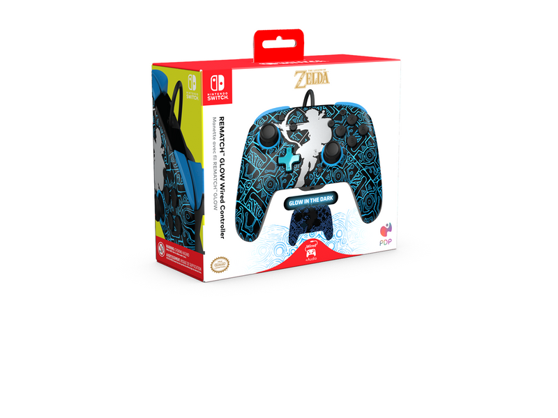 PDP Rematch Wired: Link (Glow In The Dark) - Wired Controller - Nintendo Switch