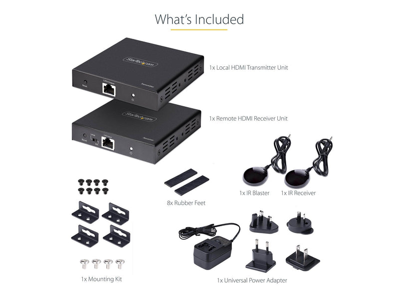 StarTech.com 4K70IC-EXTEND-HDMI 4K HDMI Extender Over CAT5/CAT6 Cable 4K 60Hz HDR Video Extender Up to 230ft (70m)