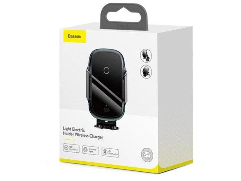 Baseus Light Electric Car Holder with Qi inductive charger - Black
