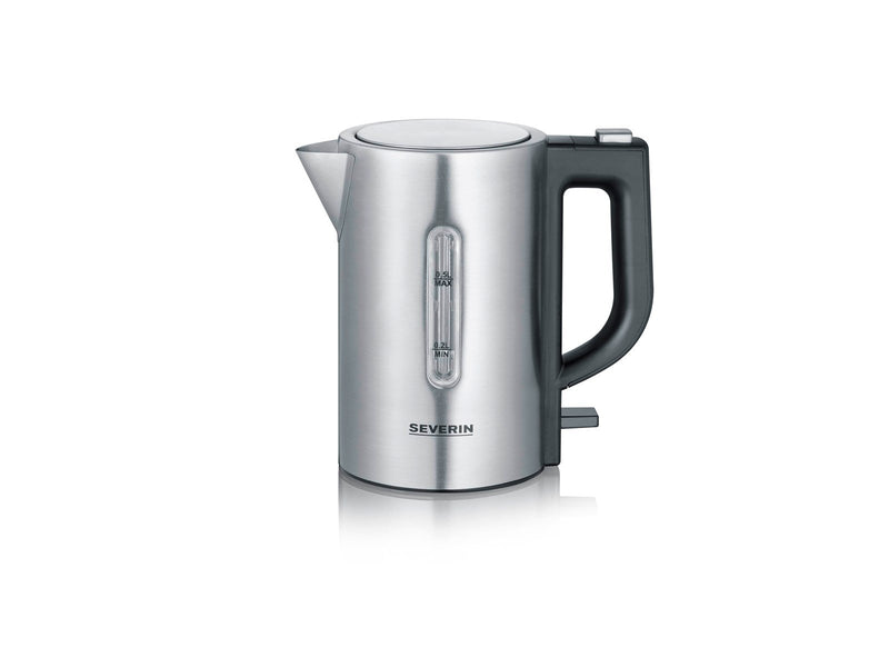 SEVERIN Wasserkocher Mini travel - WK 3647 - Gebürstetes Rostfreies Stahl/Schwarz - 1100 W