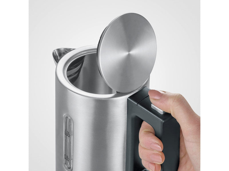 SEVERIN Wasserkocher Mini travel - WK 3647 - Gebürstetes Rostfreies Stahl/Schwarz - 1100 W