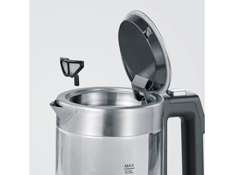 SEVERIN Wasserkocher WK 3458 - brushed stainless steel/glass - Gebürstetes Rostfreies Stahl/Glas - 1100 W