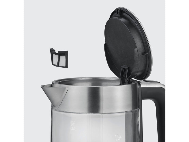 SEVERIN Wasserkocher WK 3420 - glass/brushed stainless steel/black - Glass/brushed stainless steel/black - 2200 W