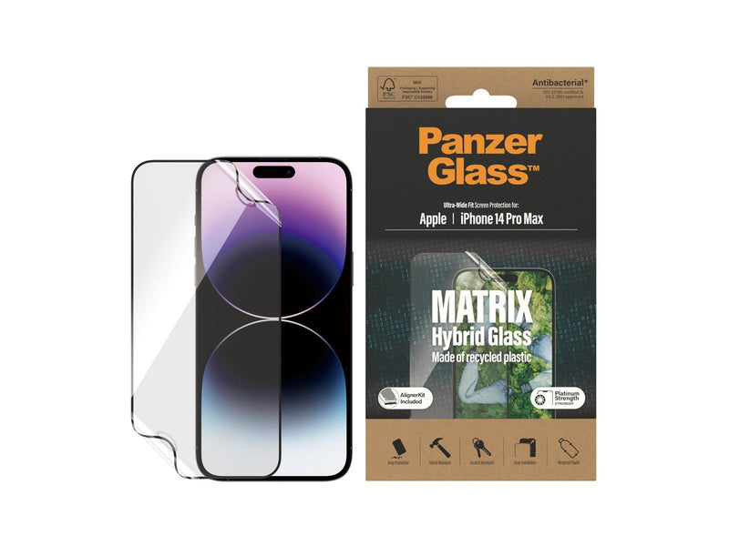 PanzerGlass MATRIX Screen Protector Apple iPhone 14 Pro Max | Ultra-Wide Fit m. AlignerKit