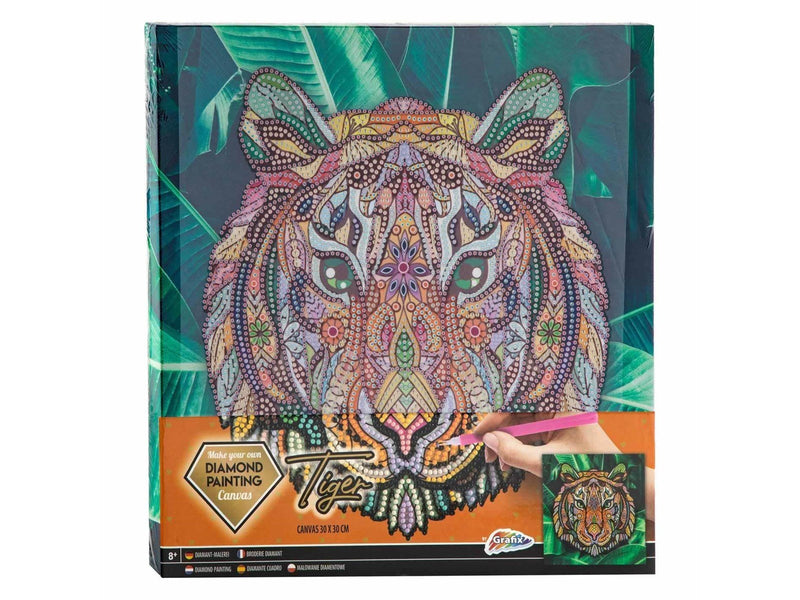 Grafix Canvas Diamond Painting Tiger 30x30cm