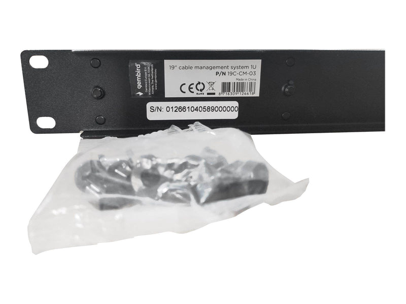 Gembird - cable management panel - 1U