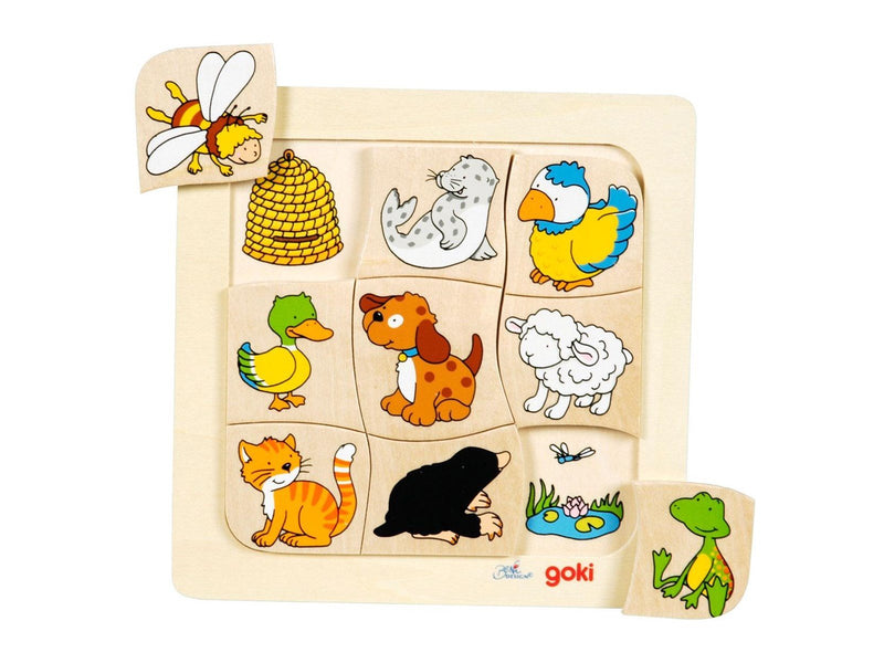 Goki Wooden Jigsaw Puzzle Who Lives Where? Holz