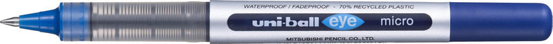 uni-ball eye micro UB-150 Tintenroller silber 0,2 mm, Schreibfarbe: blau, 12 St.