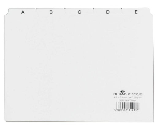 DURABLE Karteikartenregister DIN A5 quer A-Z - weiß