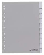 DURABLE Ordnerregister DIN A4 1-10 grau 10 Blatt - 1 Satz
