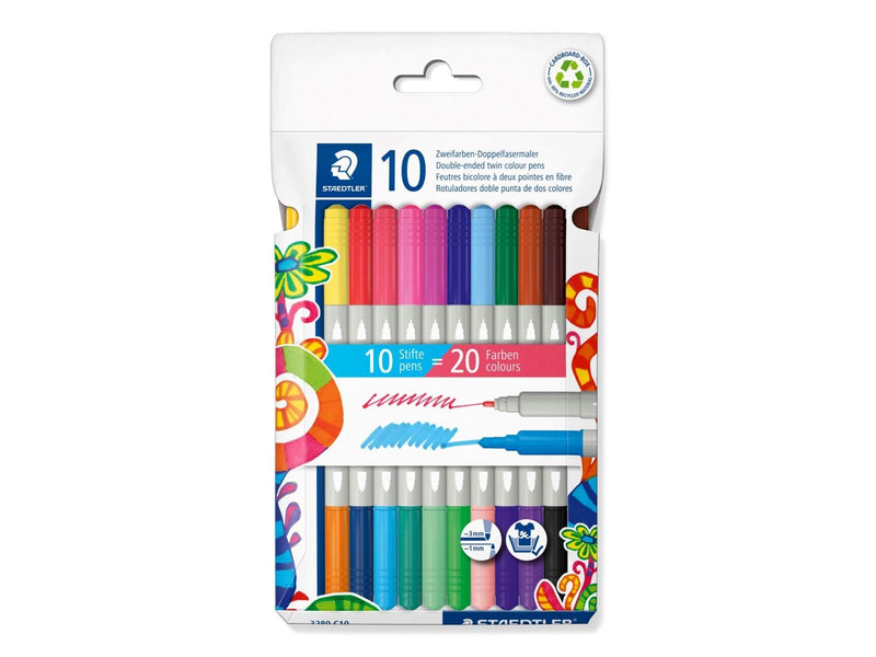 Staedtler Fibre tip pen 2tips twin color 10pc