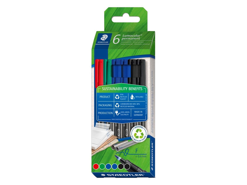Staedtler Lumocolor® permanent pen 318 6 pcs. cardboard box