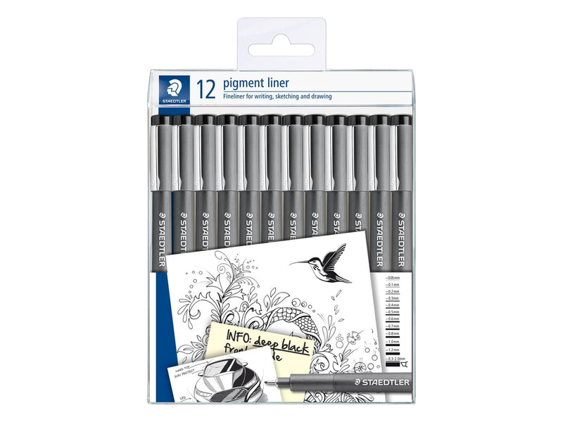 Staedtler Fineliner pigment liner black 12pcs