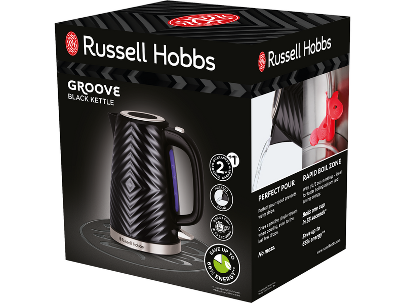 Russell Hobbs Wasserkocher Groove 26380-70 - black - Black with stainless steel accents - 2400 W