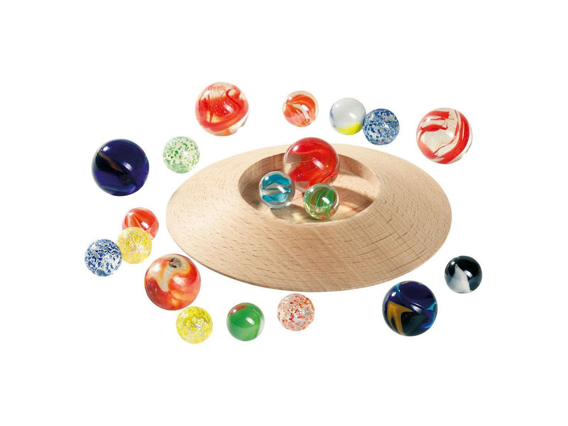 Goki Wooden Marble Pot with Marbles