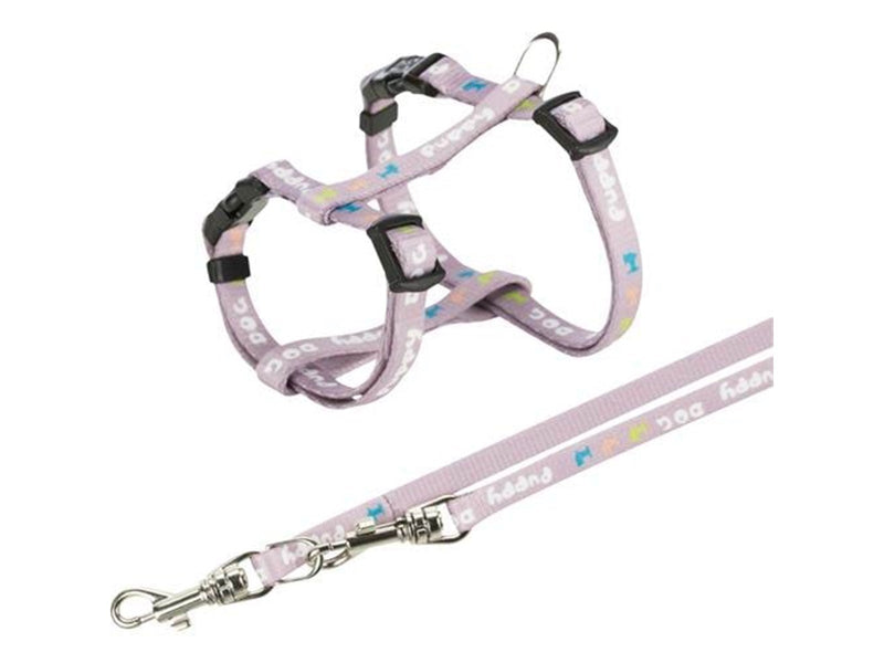 Trixie Junior Puppy H-Harness with Lead 23–34 cm/8 mm 2 m light lilac